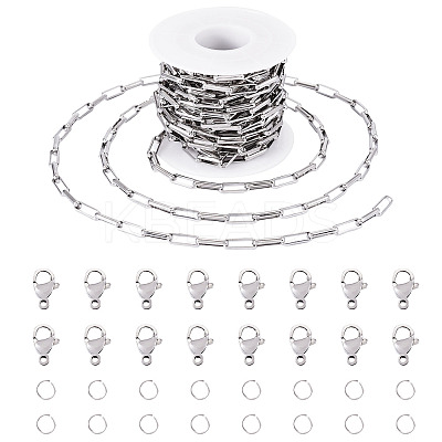 DIY 304 Stainless Steel Link Chains Bracelets/Necklaces Making Kits DIY-TA0012-41A-1