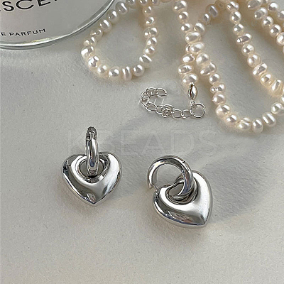 Removable Heart Pendant Hoop Earrings XL7704-2-1