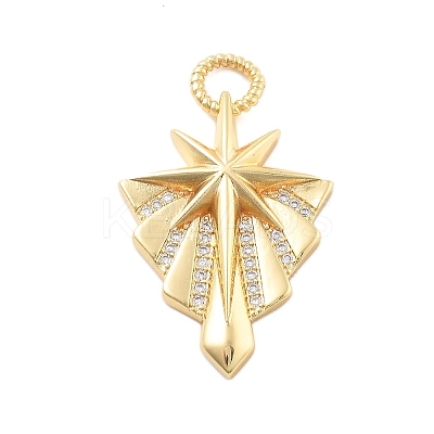 Brass Micro Pave Cubic Zirconia Pendants X-KK-L209-095G-1