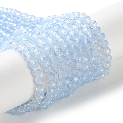 Baking Paint Transparent Glass Beads Strands DGLA-A034-J4MM-D01-1
