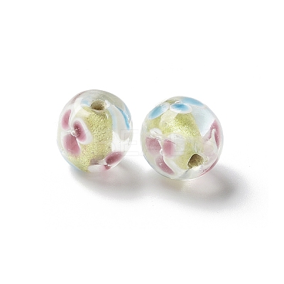 Handmade Gold Foil Glass Beads LAMP-P068-10A-1