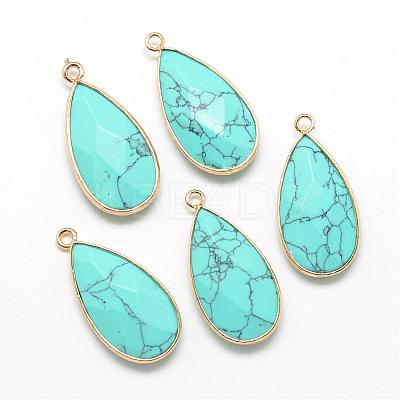 Synthetic Turquoise Pendants G-S221-18G-1