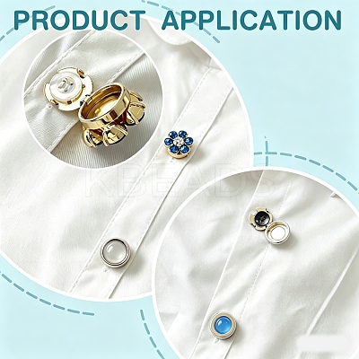 Flat Round Brass Button Covers Settings KK-WH0079-193A-B-1
