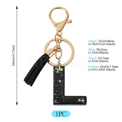 1Pc Resin Letter Keychains KEYC-TADJ0001-09L-1