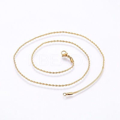 304 Stainless Steel Singapore Chain Necklaces NJEW-O102-32G-1