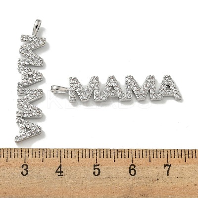 Mother's Day Brass Micro Pave Cubic Zirconia Pendants KK-K378-11P-1