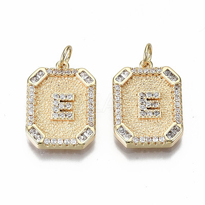 Brass Micro Pave Clear Cubic Zirconia Pendants KK-S356-234E-G-NF-1