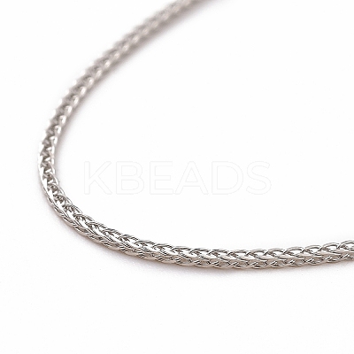 Anti-Tarnish Rhodium Plated 925 Sterling Silver Wheat Chains Necklace for Women STER-I021-04P-1