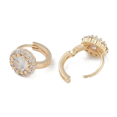Brass Micro Pave Clear Cubic Zirconia Hoop Earring EJEW-L292-006G-1