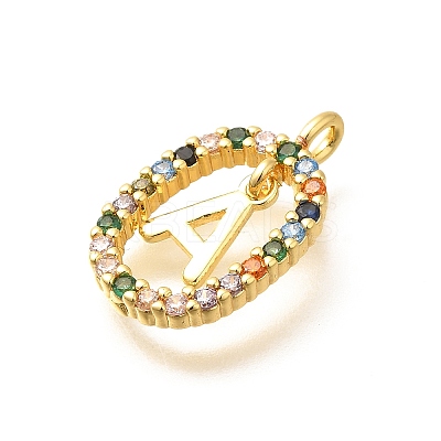 Brass Micro Pave Cubic Zirconia Pendants ZIRC-P123-01G-A02-1