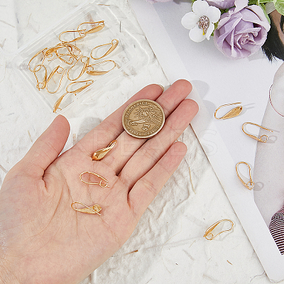 20Pcs Brass Earring Hooks KK-FH0007-17G-1
