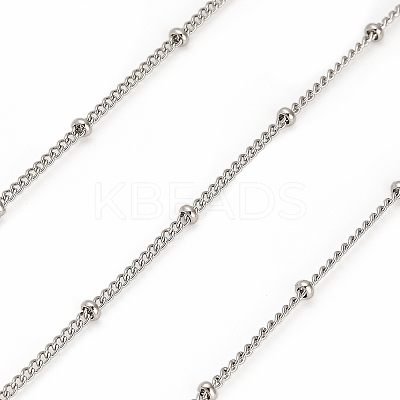 304 Stainless Steel Rondelle Beaded Satellite Chains CHS-G040-03P-1