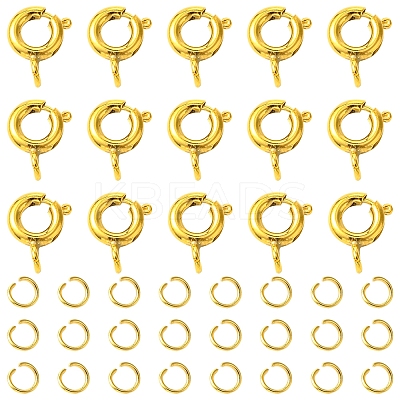 Brass Spring Ring Clasps KK-FS0001-50G-1