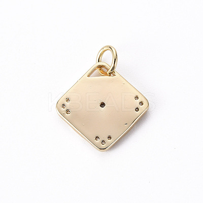 Brass Micro Pave Clear Cubic Zirconia Charms KK-Q765-010-NF-1