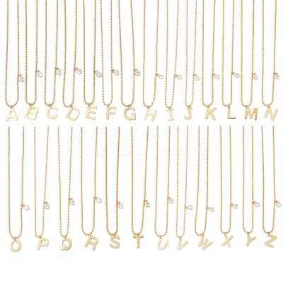 Letter A~Z Pendant Necklaces NJEW-JN02837-1