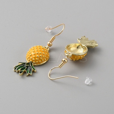 Alloy Pineapple Pendant Necklace & Dangle Earrings AJEW-WH0413-14-1