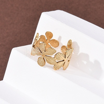304 Stainless Steel Open Cuff Rings for Women RJEW-K309-37D-G-1