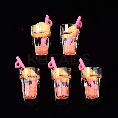 Imitation Fruit Tea Resin Pendants X-CRES-S359-31F-1
