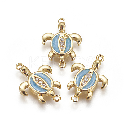 Brass Enamel Links Connectors KK-L177-43A-1