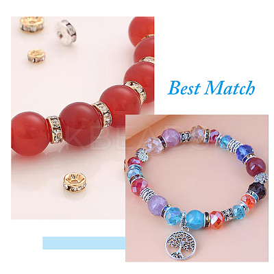 420Pcs 12 Colors Zinc Alloy Rhinestone Spacer Beads FIND-HY0001-83-1