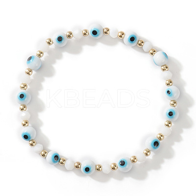 Glass Evil Eye Beaded Stretch Bracelets for Women Men VP6778-3-1
