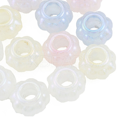 Electroplate Acrylic European Large Hole Beads OACR-N010-059-1