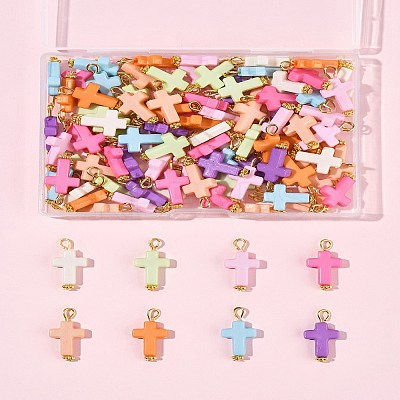 100Pcs Acrylic Pendant PALLOY-FS00039-03-1