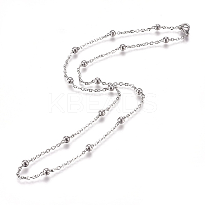 Non-Tarnish 304 Stainless Steel Cable Chain Necklaces NJEW-L159-08A-P-1