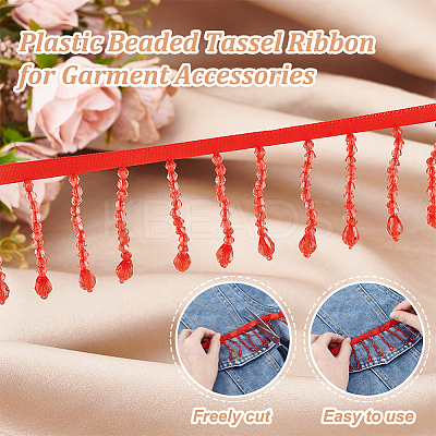 Acrylic & Polyester Lace Ribbon OCOR-WH0110-08D-1