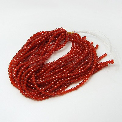 Natural Carnelian Beads Strands G-G338-4mm-01-1