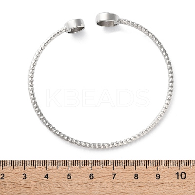 Clear Cubic Zirconia Open Cuff Bangle BJEW-G737-01P-03-1