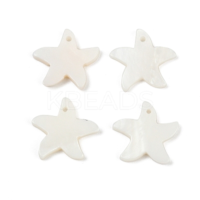 Natural Freshwater Shell Starfish Charms SHEL-K006-42-1
