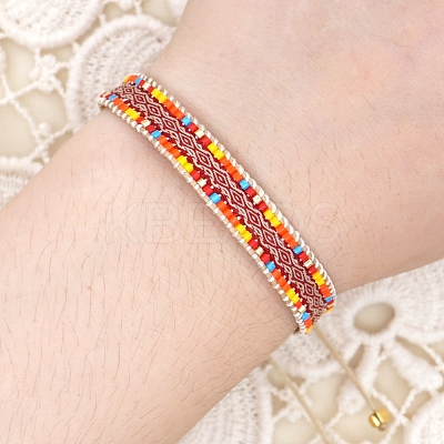 Adjustable Nylon Cord Braided Bead Bracelets BJEW-Z013-37-1