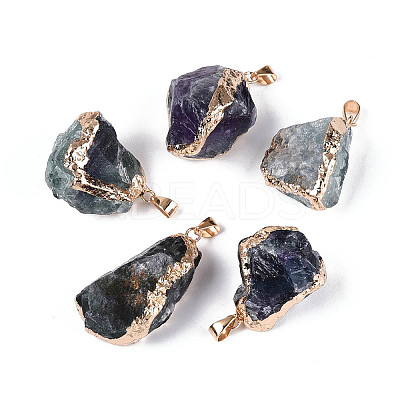 Raw Rough Natural Fluorite Pendants G-N349-13B-G-1