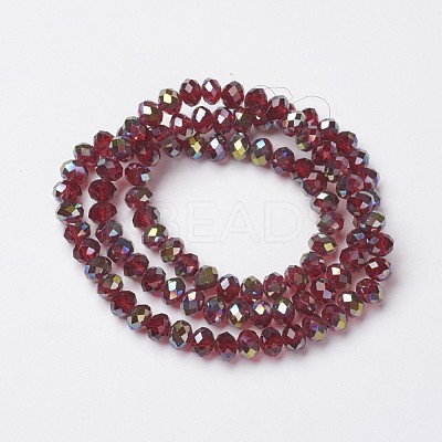 Electroplate Transparent Glass Beads Strands EGLA-A034-T6mm-S14-1