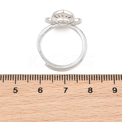 Brass Micro Pave Cubic Zirconia Adjustable Ring Components KK-CBAC351-02P-1