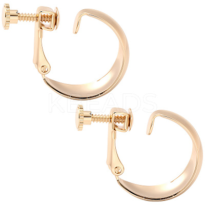 12Pcs Brass Clip-on Earring Findings KK-BBC0019-57-1