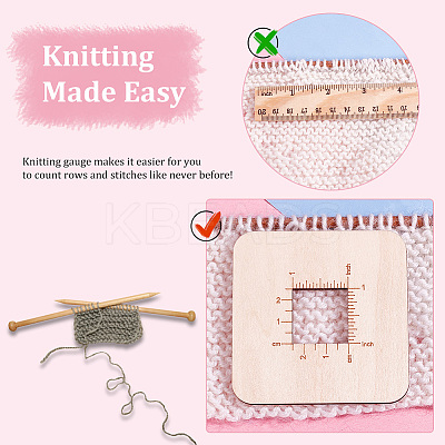 4Pcs 2 Style Wood Knitting Needle Gauge WOOD-PH0009-55-1