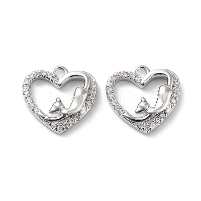 Rack Plating Brass Micro Pave Cubic Zirconia Pendants KK-K333-92P-1