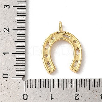 Rack Plating Brass Clear Cubic Zirconia Pendants KK-Z056-19G-1