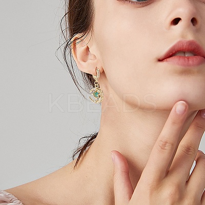 8Pcs 4 Colors Brass Micro Pave Clear Cubic Zirconia Glass Pendants FIND-SZ0005-82-1