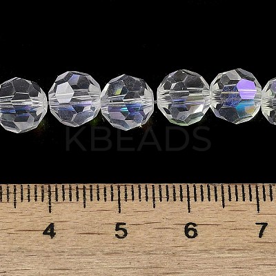 Electroplate Transparent Glass Beads Strands EGLA-A035-T8mm-L19-1