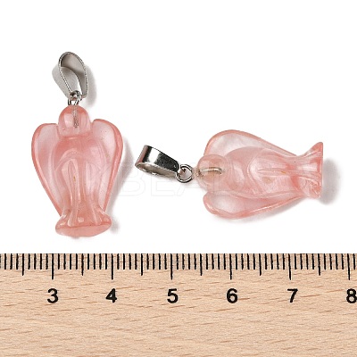 Cherry Quartz Glass Pendants G-B127-10P-15-1