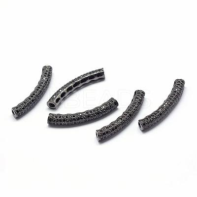 Rack Plating Brass Cubic Zirconia Beads ZIRC-S015-02B-1