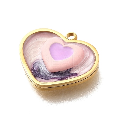 304 Stainless Steel Enamel Pendants LS-STAS-Q347-01G-B-1