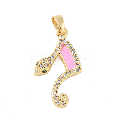 Brass Micro Pave Cubic Zirconia Enamel Pendants KK-D354-07G-E-1
