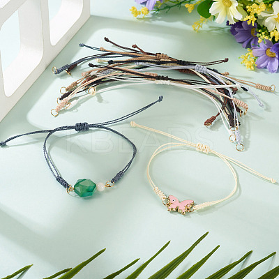 30Pcs 10 Styles Adjustable Waxed Polyester Cord Bracelet Making AJEW-TAC00052-1