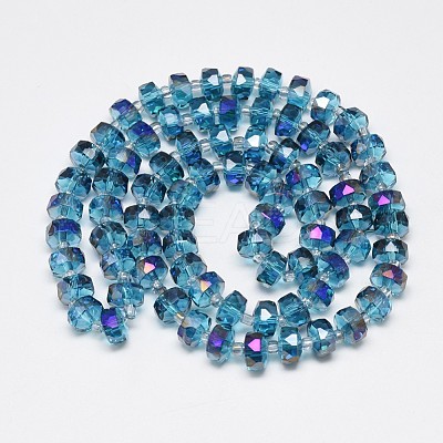 Electroplate Glass Beads Strands EGLA-Q083-10mm-A02-1