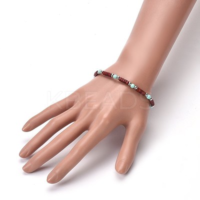 Natural & Synthetic Turquoise(Dyed) Stretch Bracelets BJEW-JB04125-1