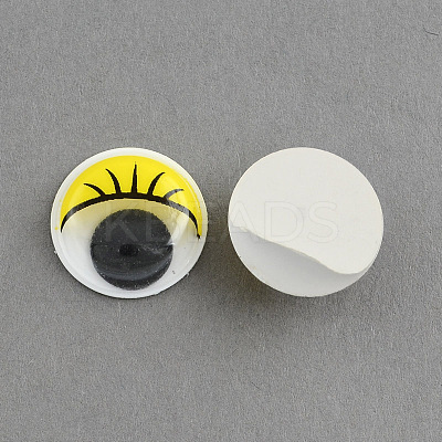Plastic Wiggle Googly Eyes Buttons DIY Scrapbooking Crafts Toy Accessories with Label Paster on Back KY-S003B-8mm-05-1